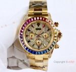 New Copy Rolex Daytona Diamond Dial Rainbow Bezel Gold watch 42mm_th.jpg